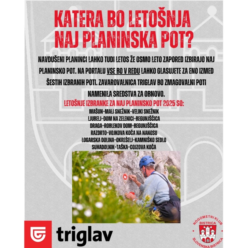 Naj planinska pot 2025 (v sodelovanju z Zavarovalnico Triglav)