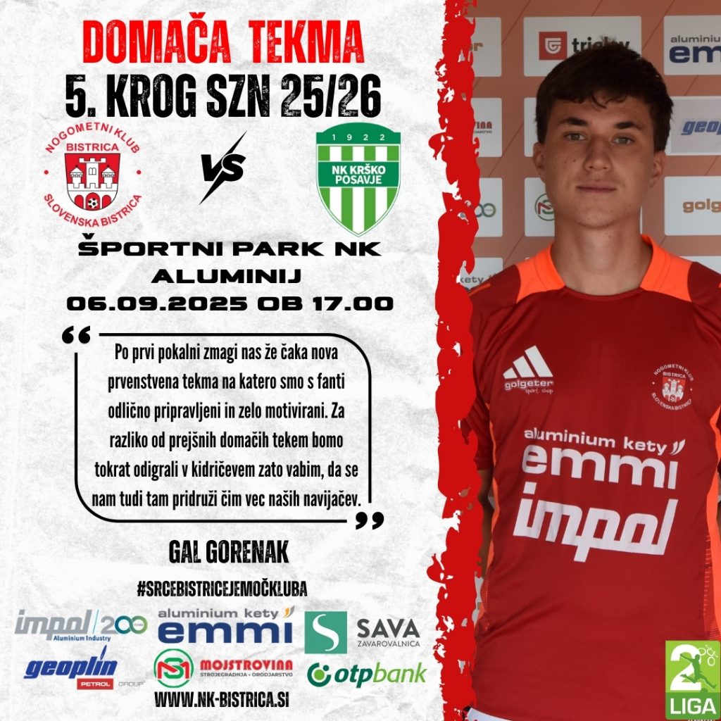 Pred domačo tekmo proti Krškemu Posavje