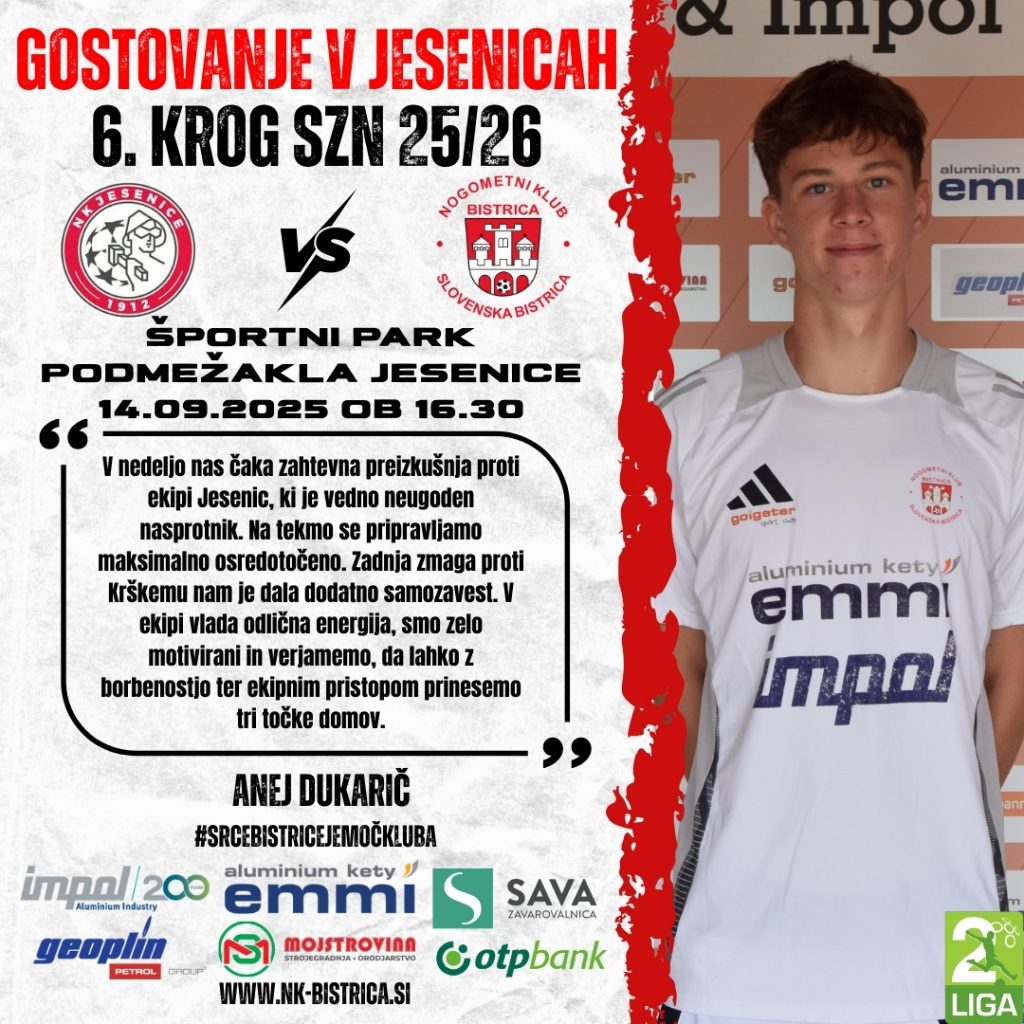 Bistričane čaka zahtevno gostovanje na Jesenicah