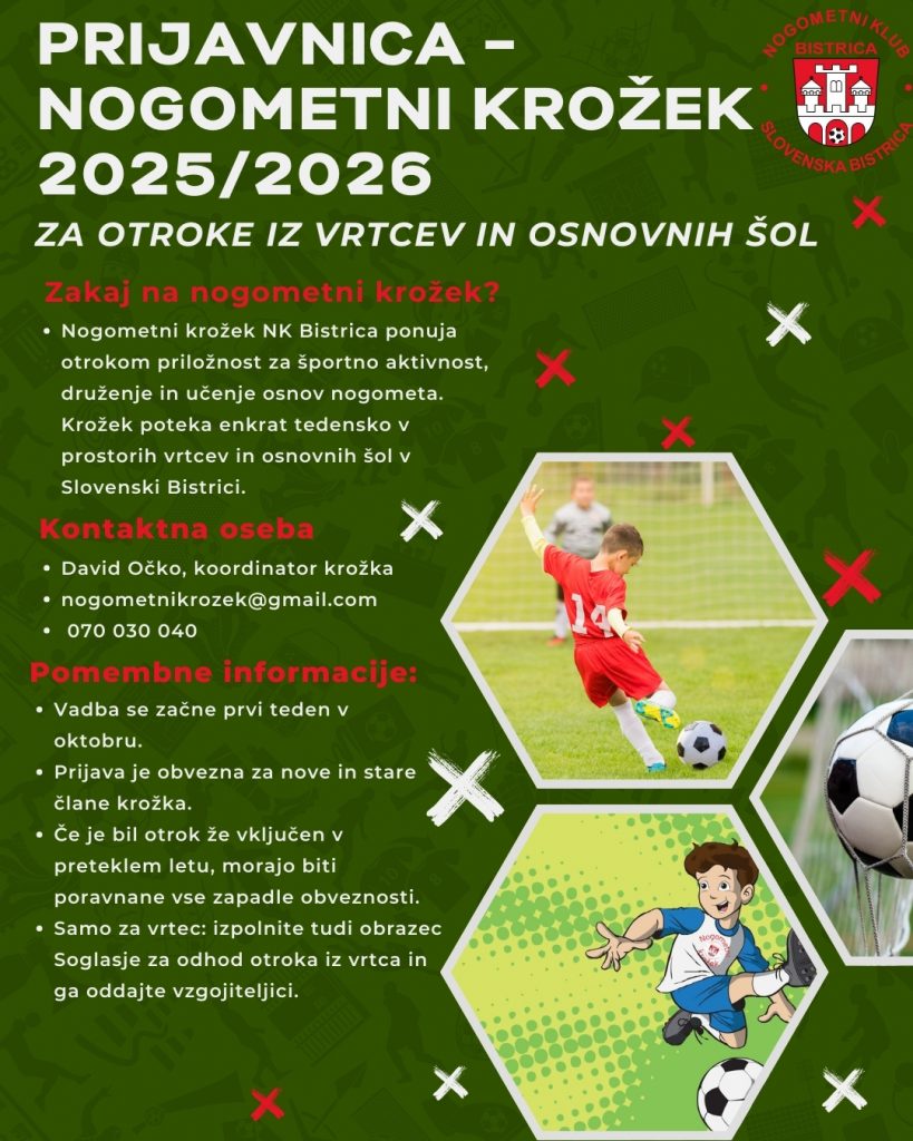 ⚽Nogometni krožek – vrtec 2025/2026⚽