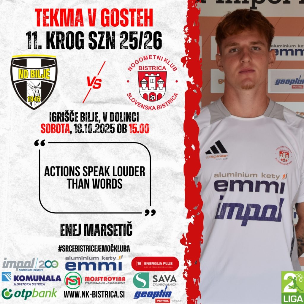 🔴⚪ Napoved 11. kroga 2. SNL: ND Bilje – NK Kety Emmi & Impol Bistrica 🔴⚪