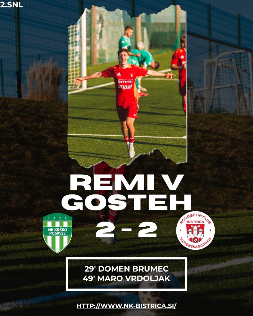 Bistričani iz Krškega z dragoceno točko po borbeni predstavi