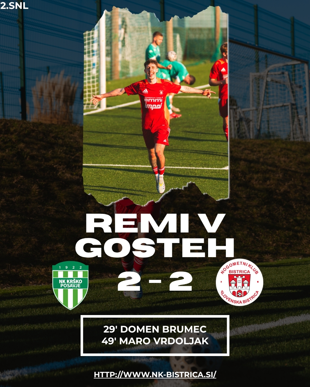 Bistričani iz Krškega z dragoceno točko po borbeni predstavi