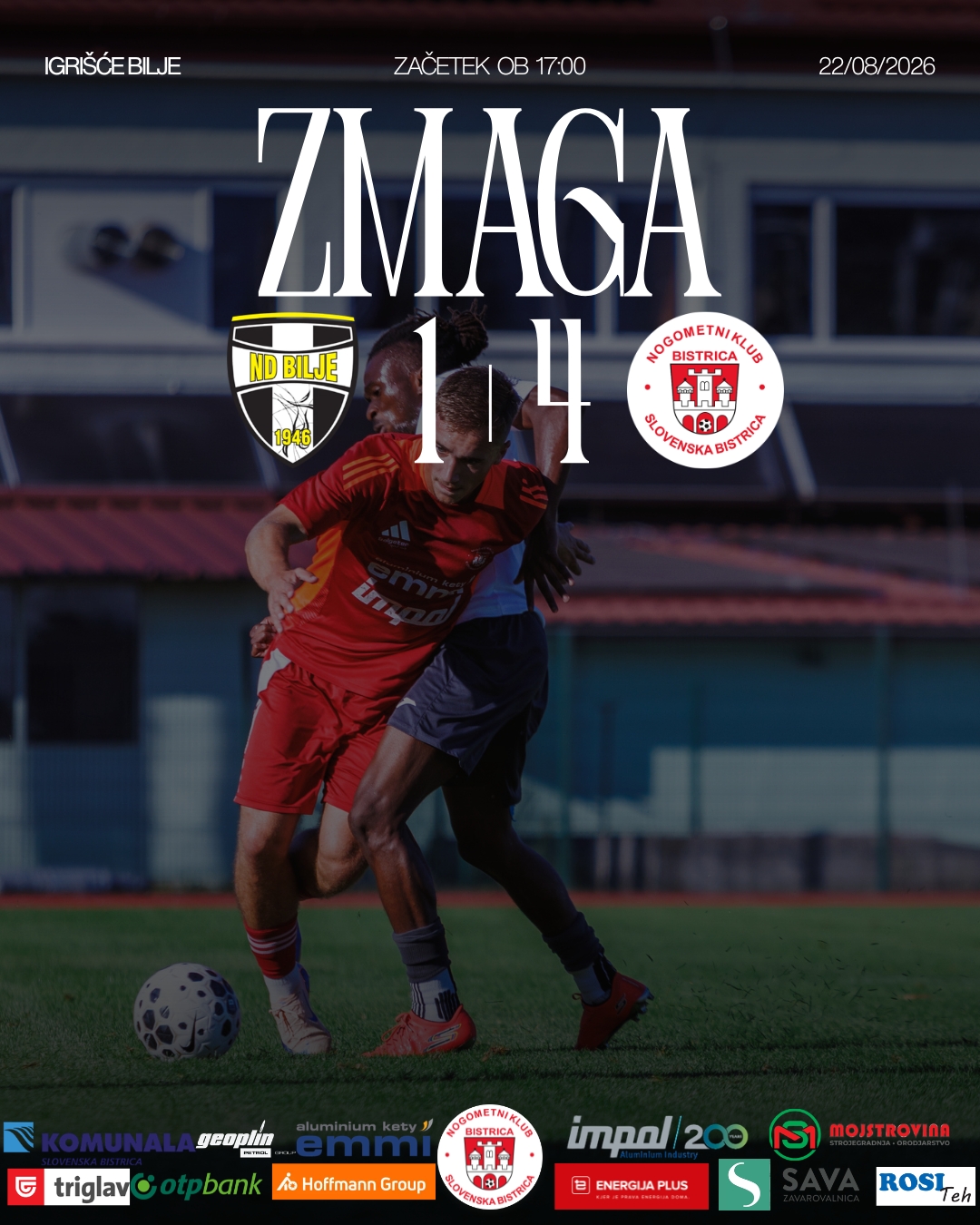 BISTRICA Z ODLIČNIM ODZIVOM DO VISOKE ZMAGE V BILJAH