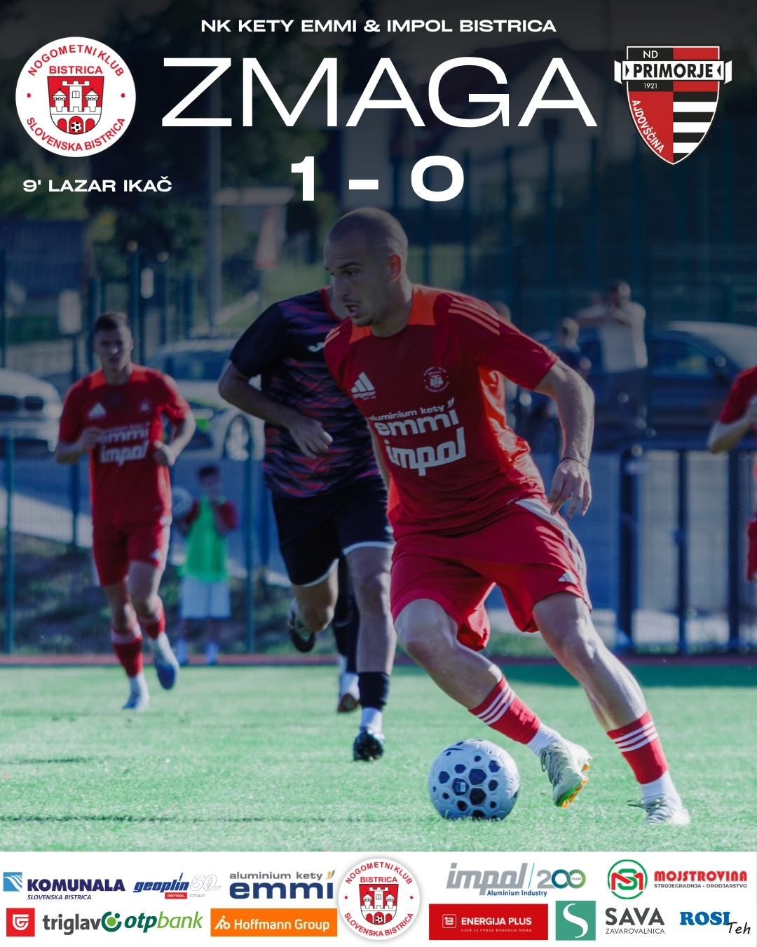 TRI TOČKE OSTALE DOMA: BISTRICA Z 1:0 BOLJŠA OD PRIMORJA